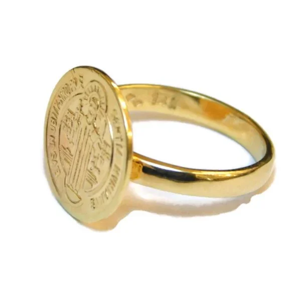 14k Yellow Gold ST. Benedict Ring - Picture 1 of 4